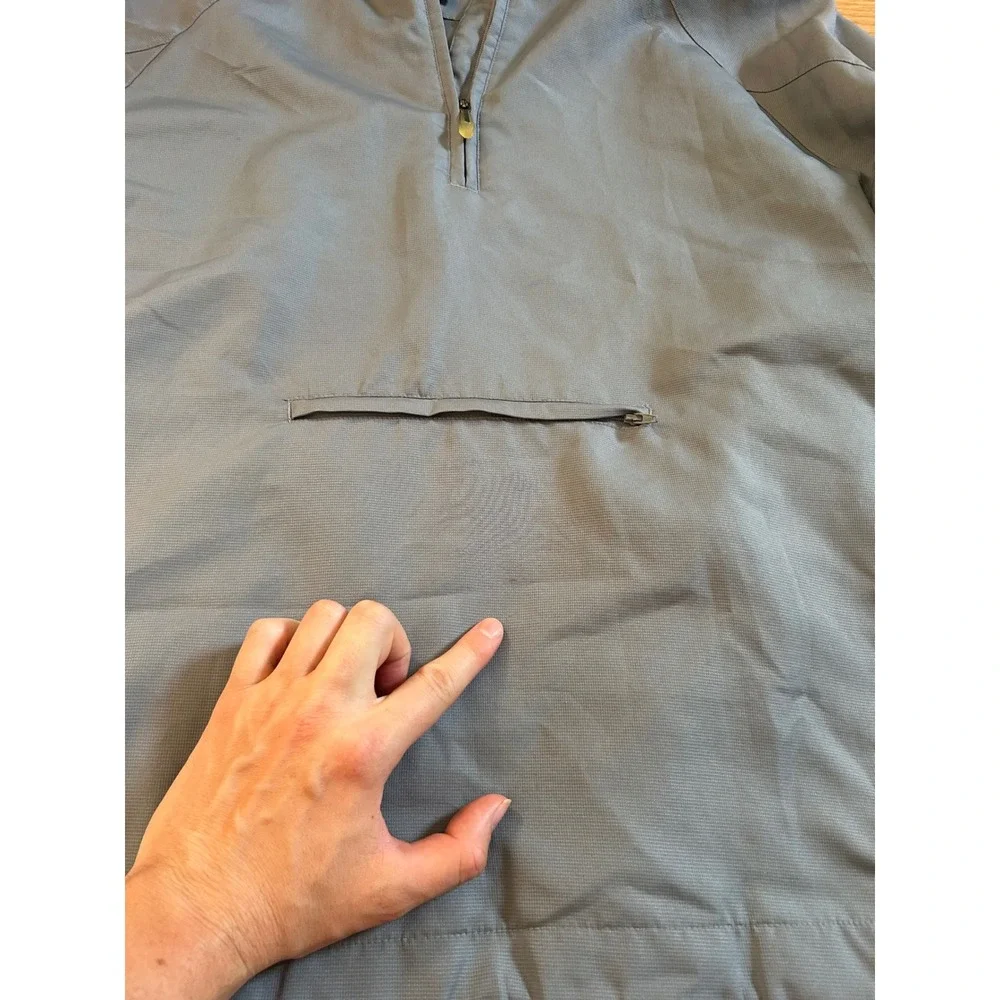 Rbk Reebok Hockey Mens Gray Quarter Zip Windbreaker Pullover Jacket M Reflective